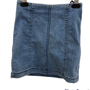 Free People Modern Femme Denim Mini Skirt Womens 2 Blue Jean Stretch Short
